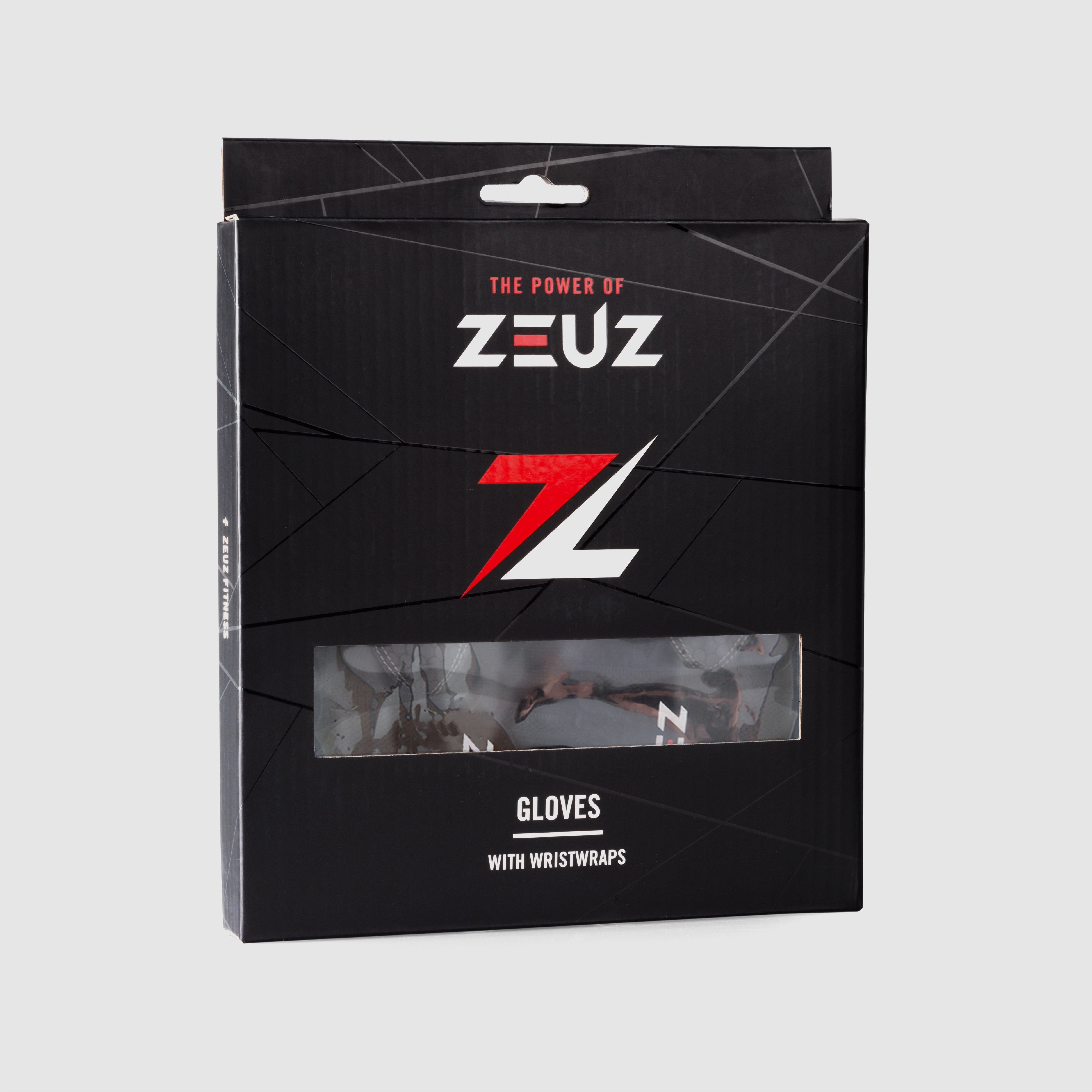 ZEUZ Fitness Gloves Long Grey & Black