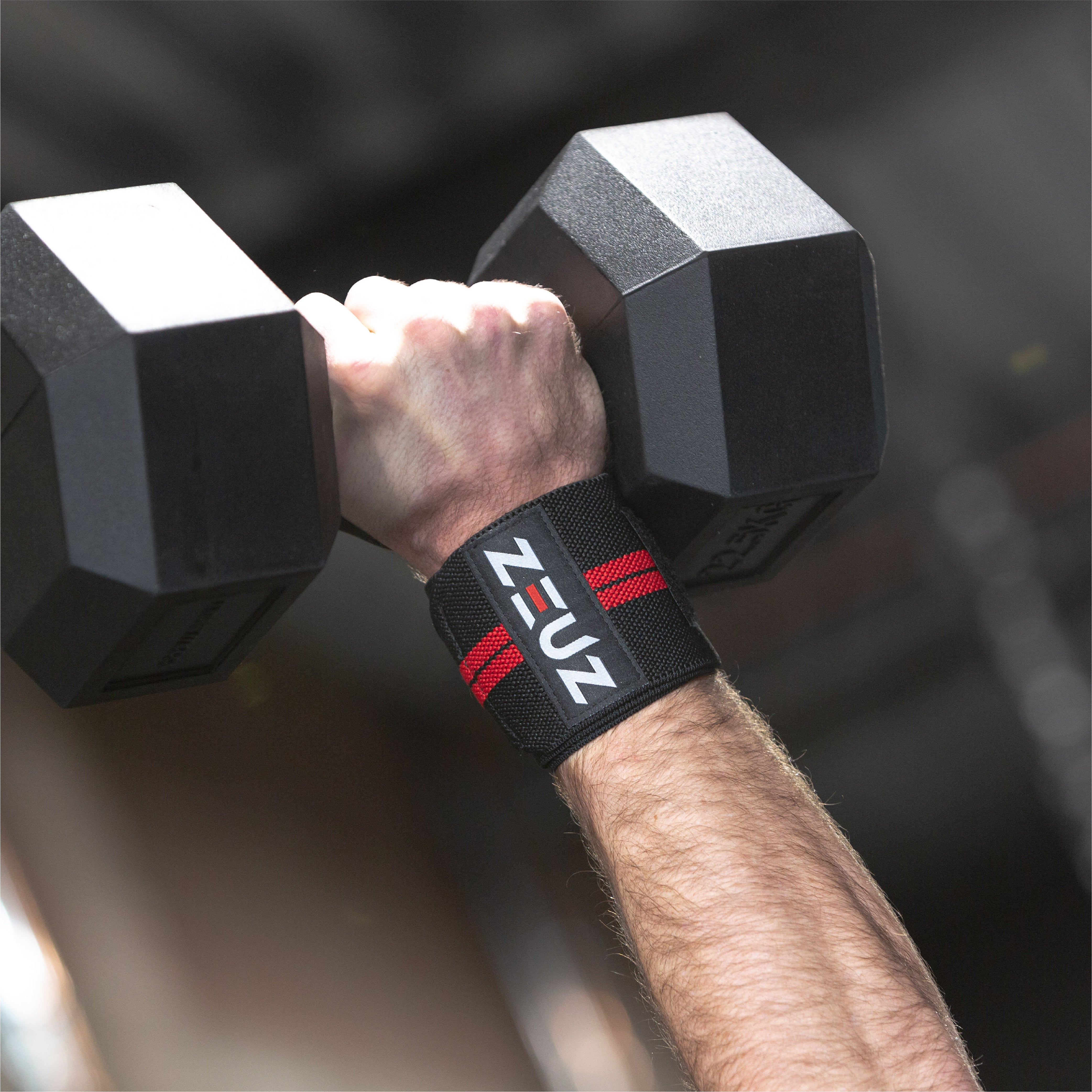 ZEUZ® Poignet 1 Pièce Rouge/ Zwart - Fitness - Crossfit - Bootcamp -  Musculation 