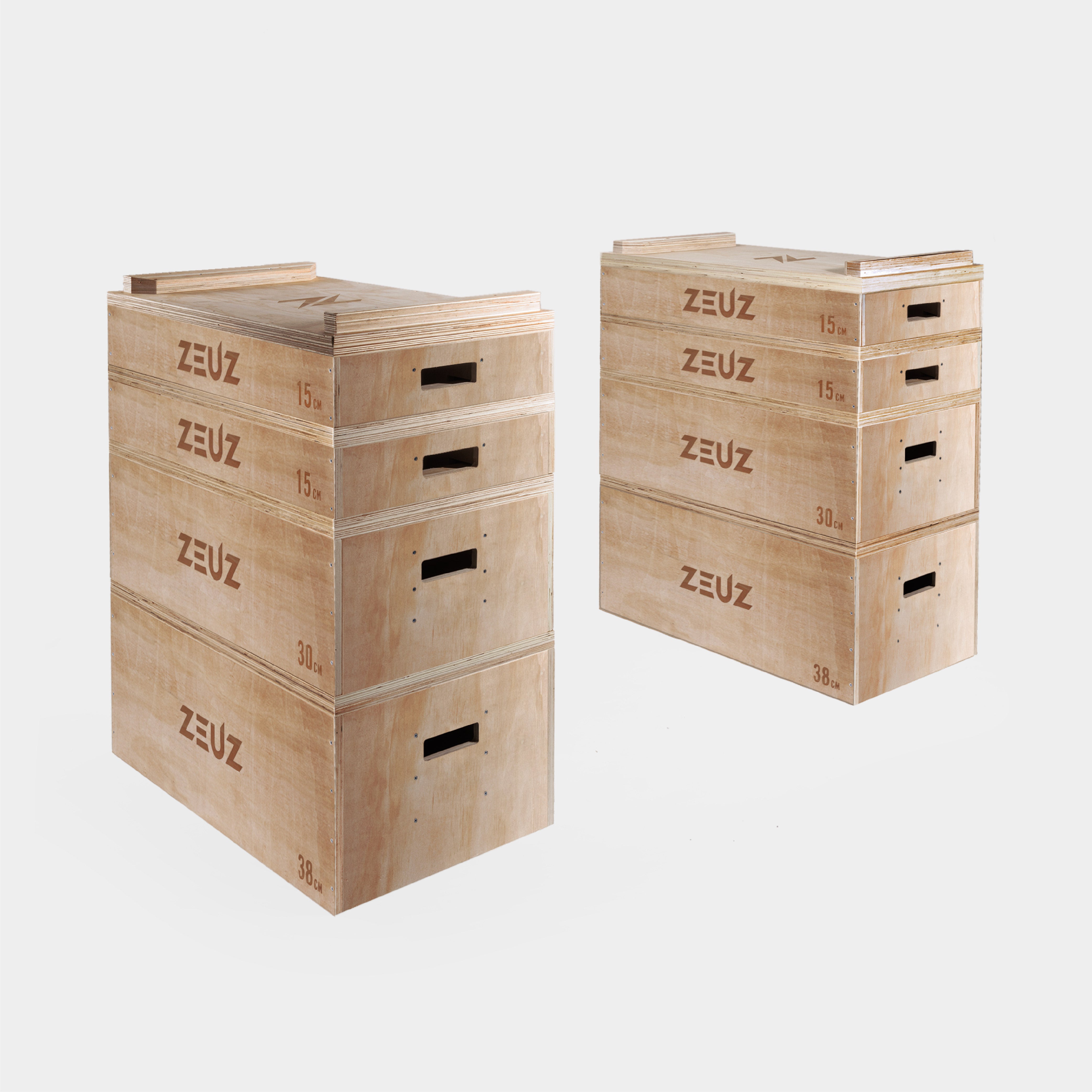 ZEUZ Wooden Stackable Jerk Blocks Set - Blocks - For Weightlifting, Fitness & Weightlifting - 98 CM High