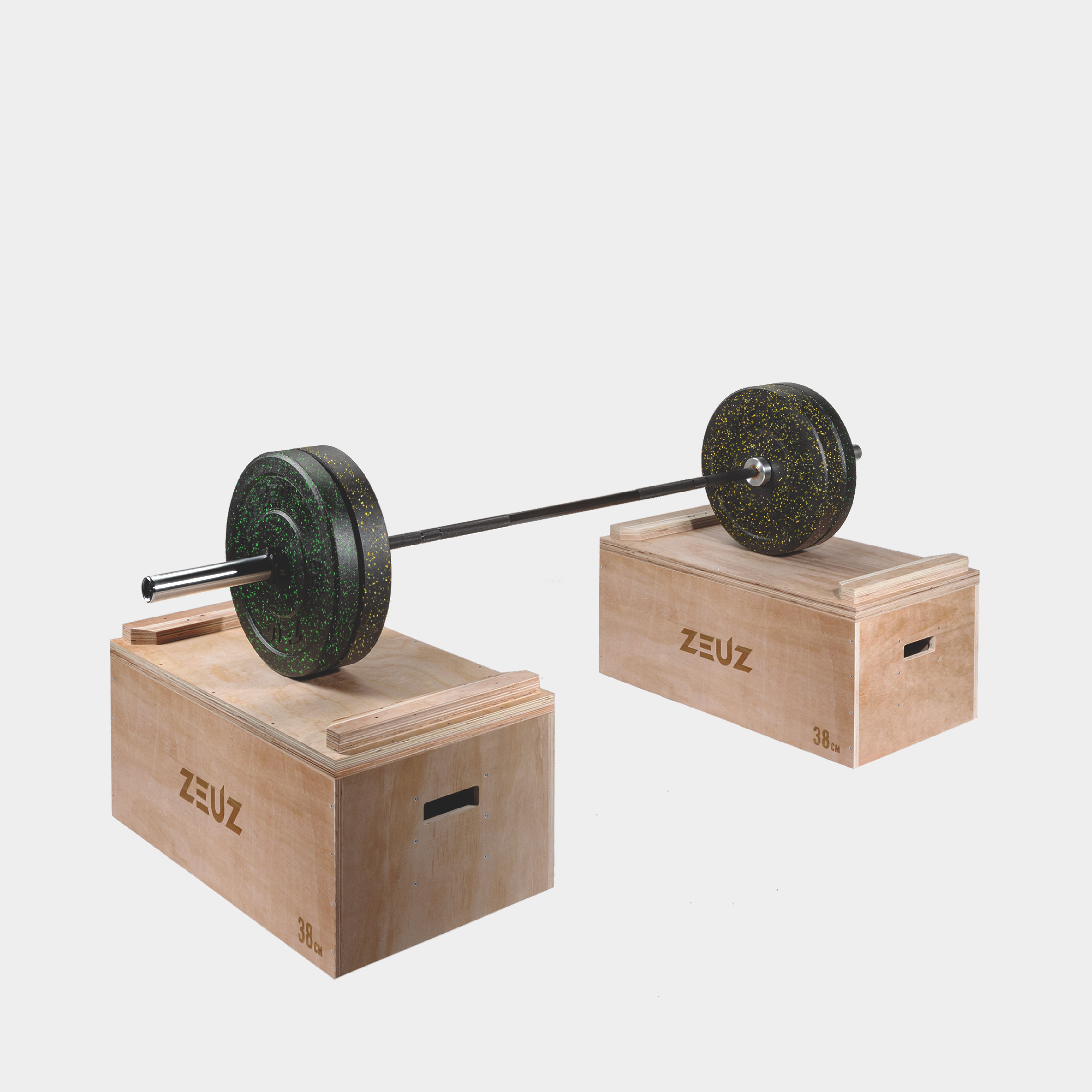 ZEUZ Houten Stapelbare Jerk Blokken Set – Blocks Voor CrossFit, Weightlifting, Fitness & Gewichtheffen – 98 CM Hoog