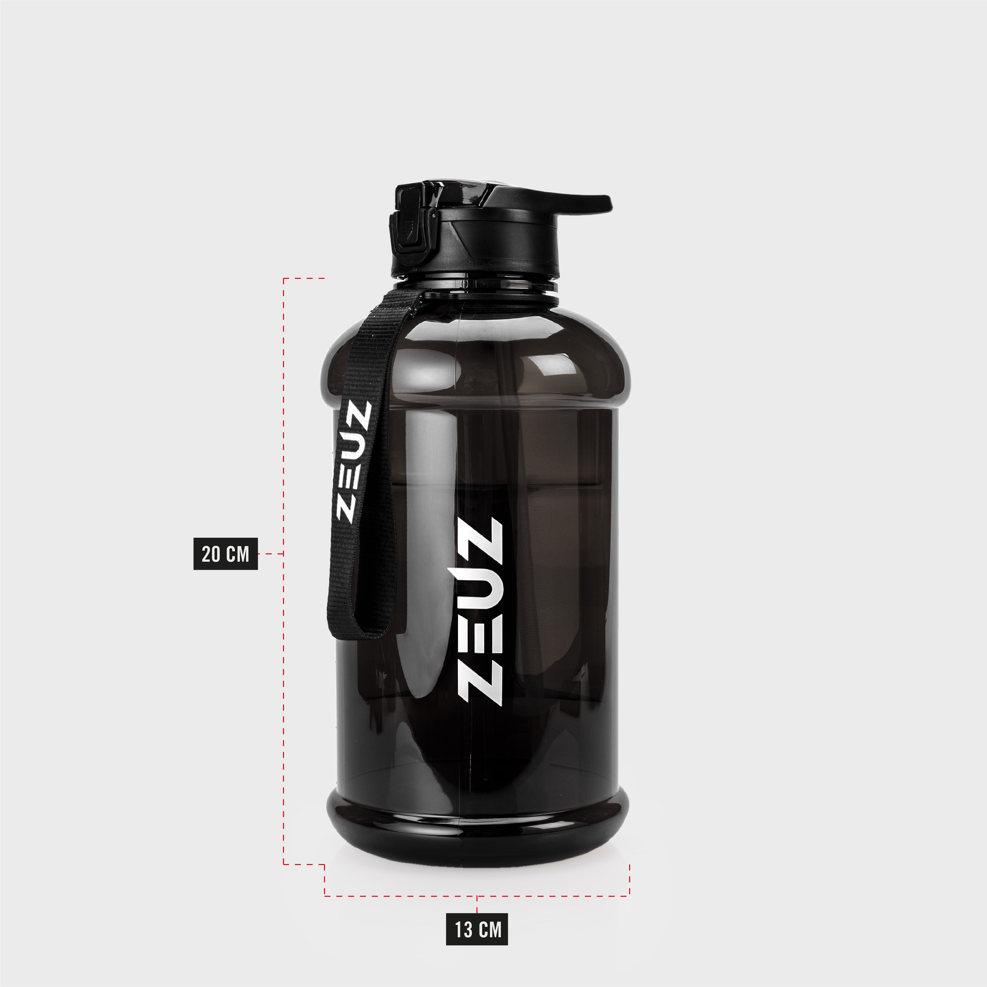 ZEUZ 2.2 Liter Trink flasche - Schwarz