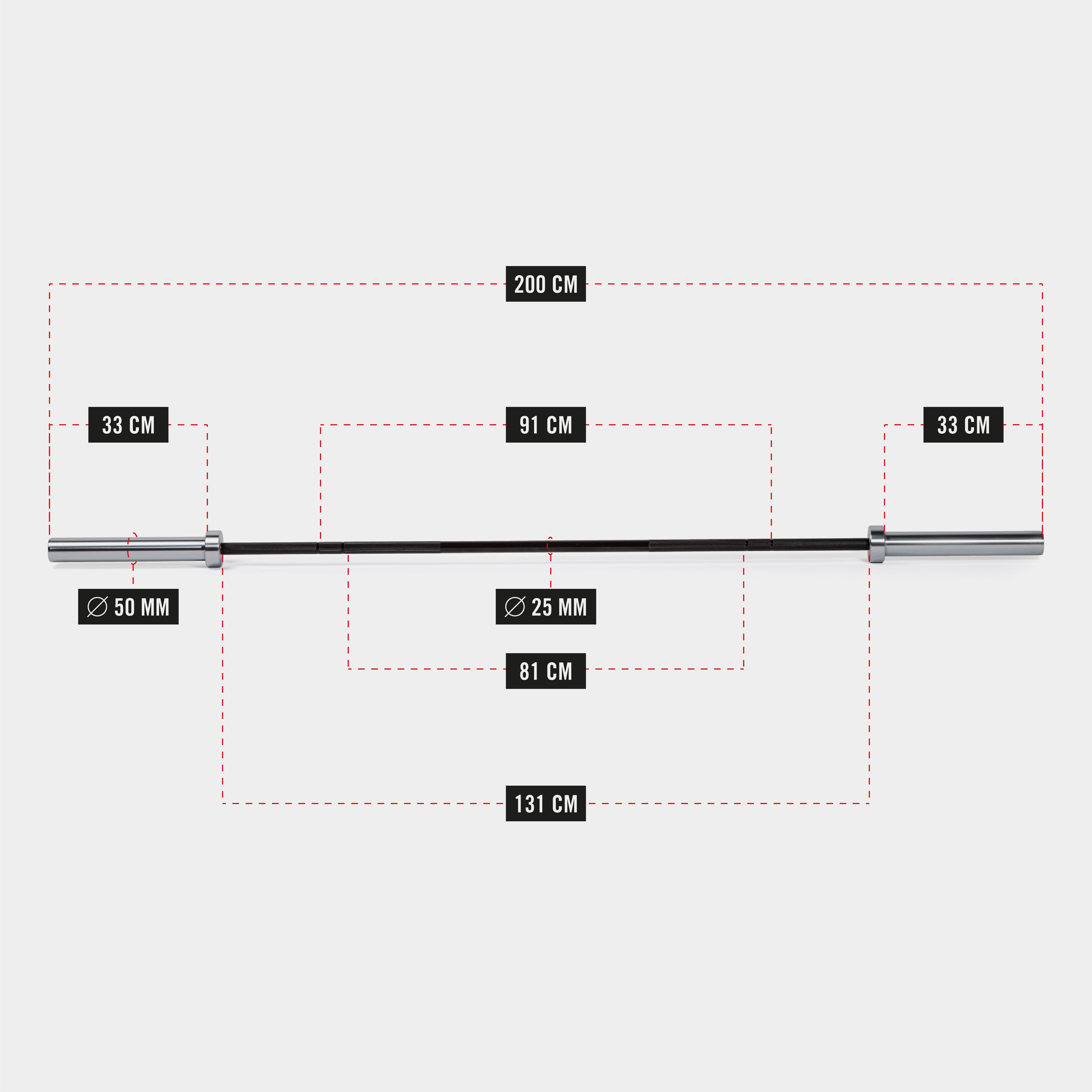 ZEUZ Olympic Barbell 15kg - 200cm Barbell