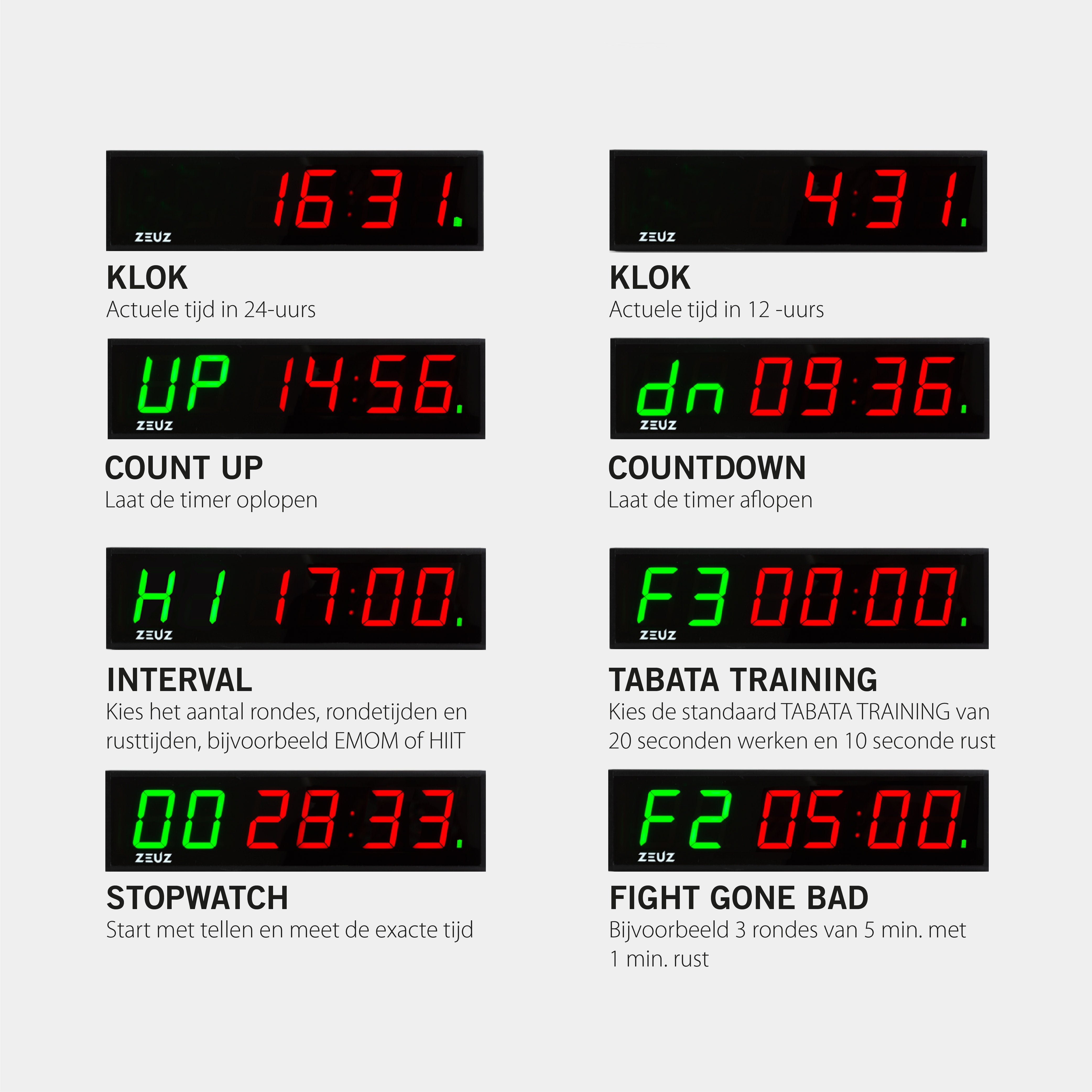 ZEUZ Medium Fitness Interval Timer