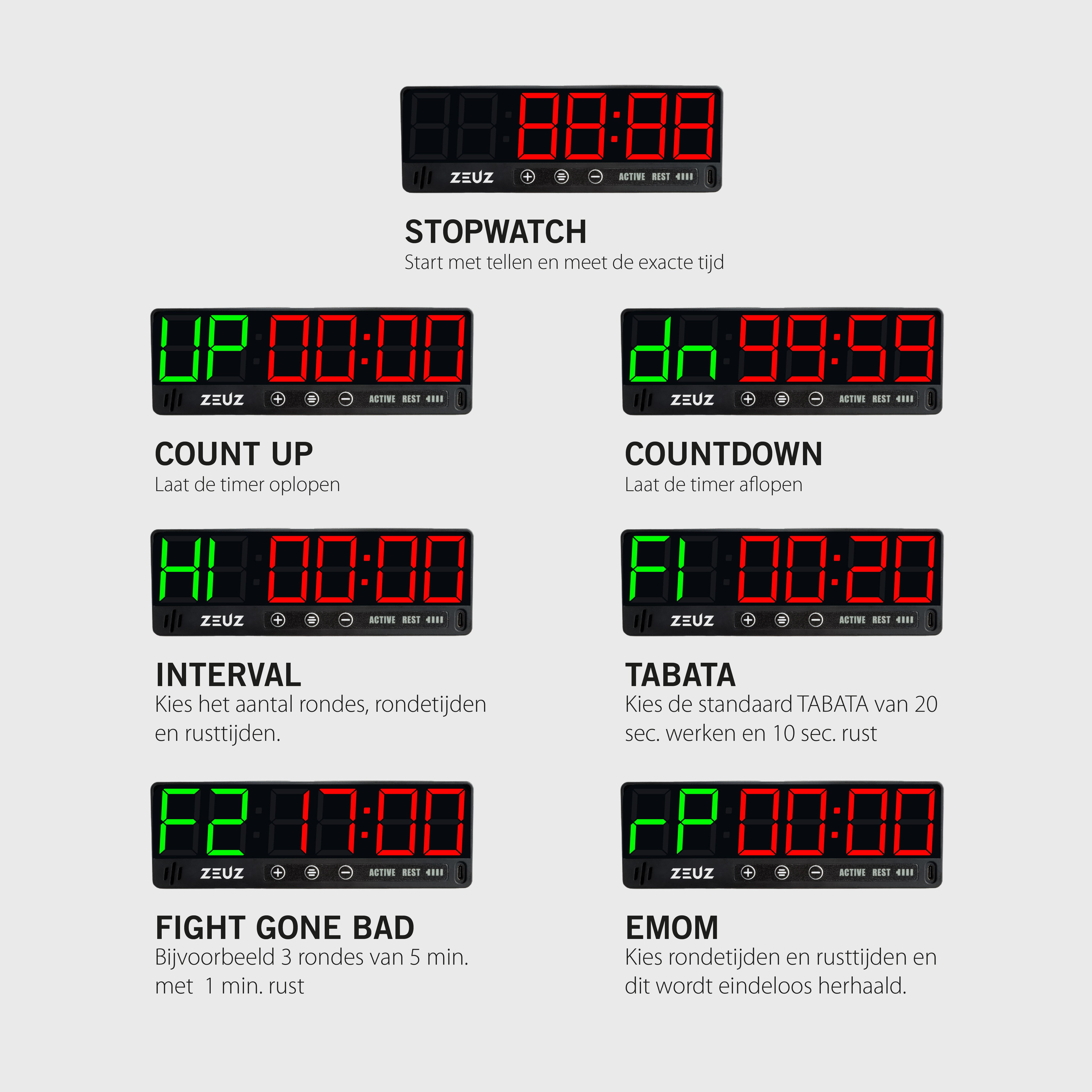 ZEUZ Mini Fitness Interval Timer