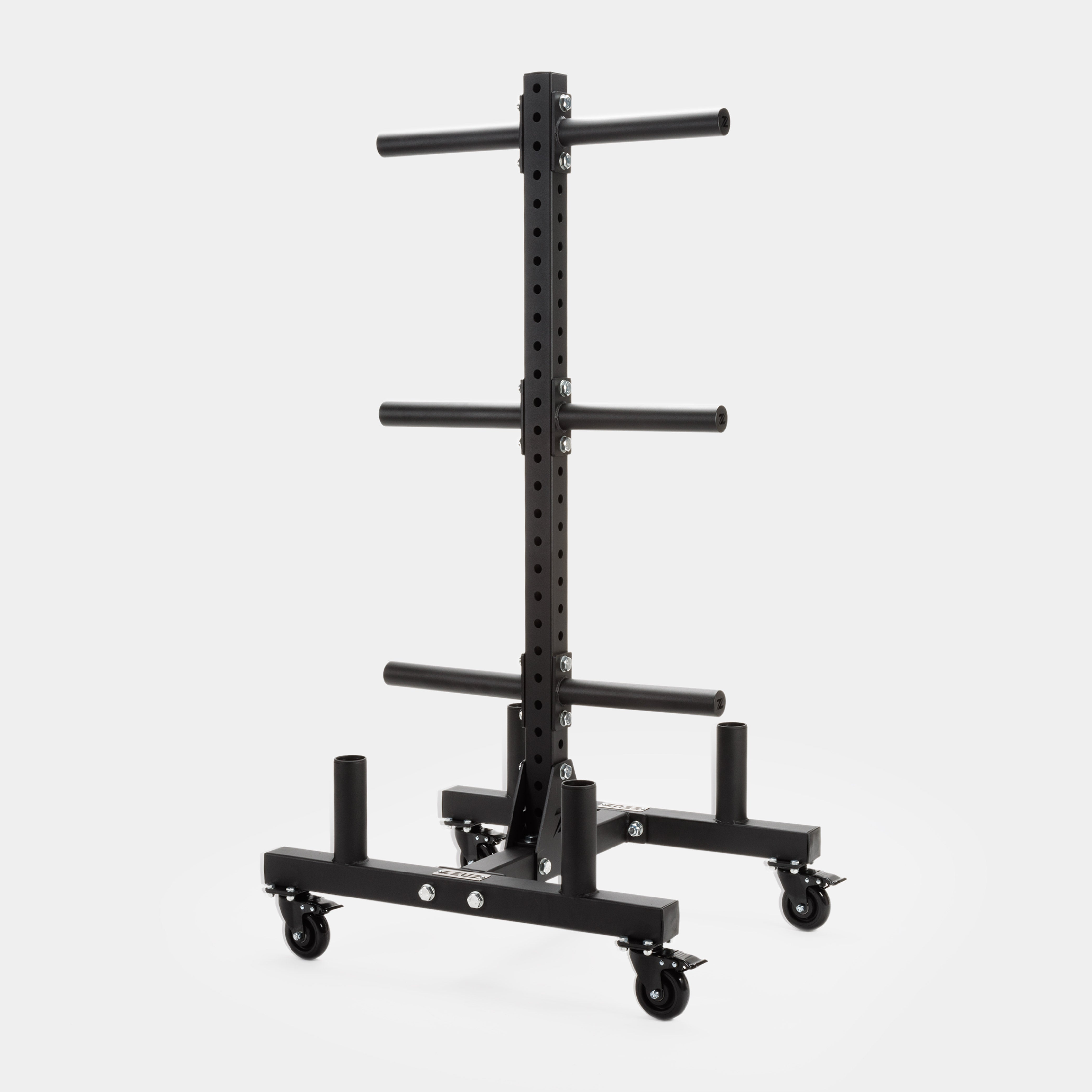 ZEUZ Mobile Vertical Weight Plate & Barbell Storage System