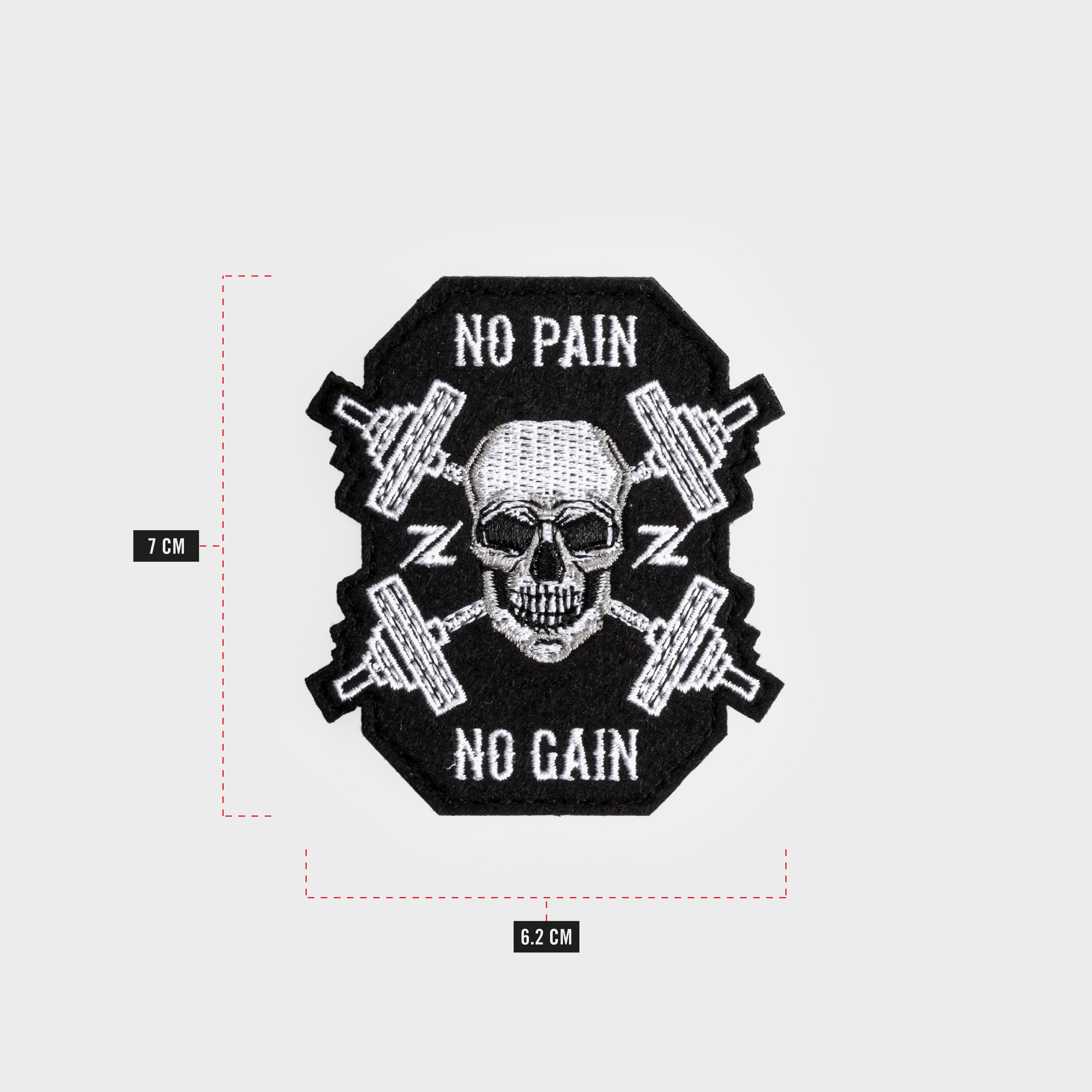 ZEUZ No Pain No Gain Skull Patch