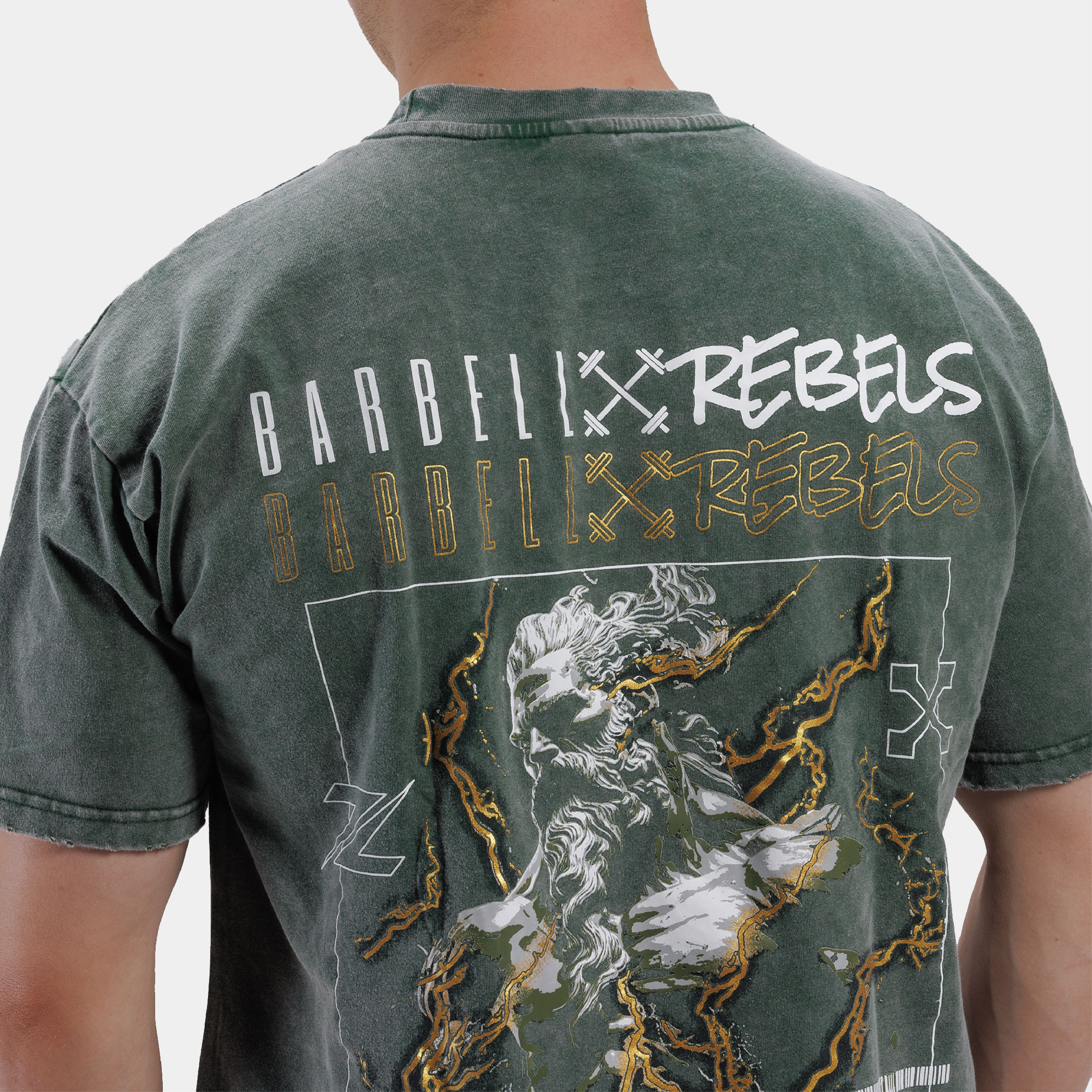 ZEUZ x Barbell Rebels Oversized Distressed Acid T-shirt - Unisex