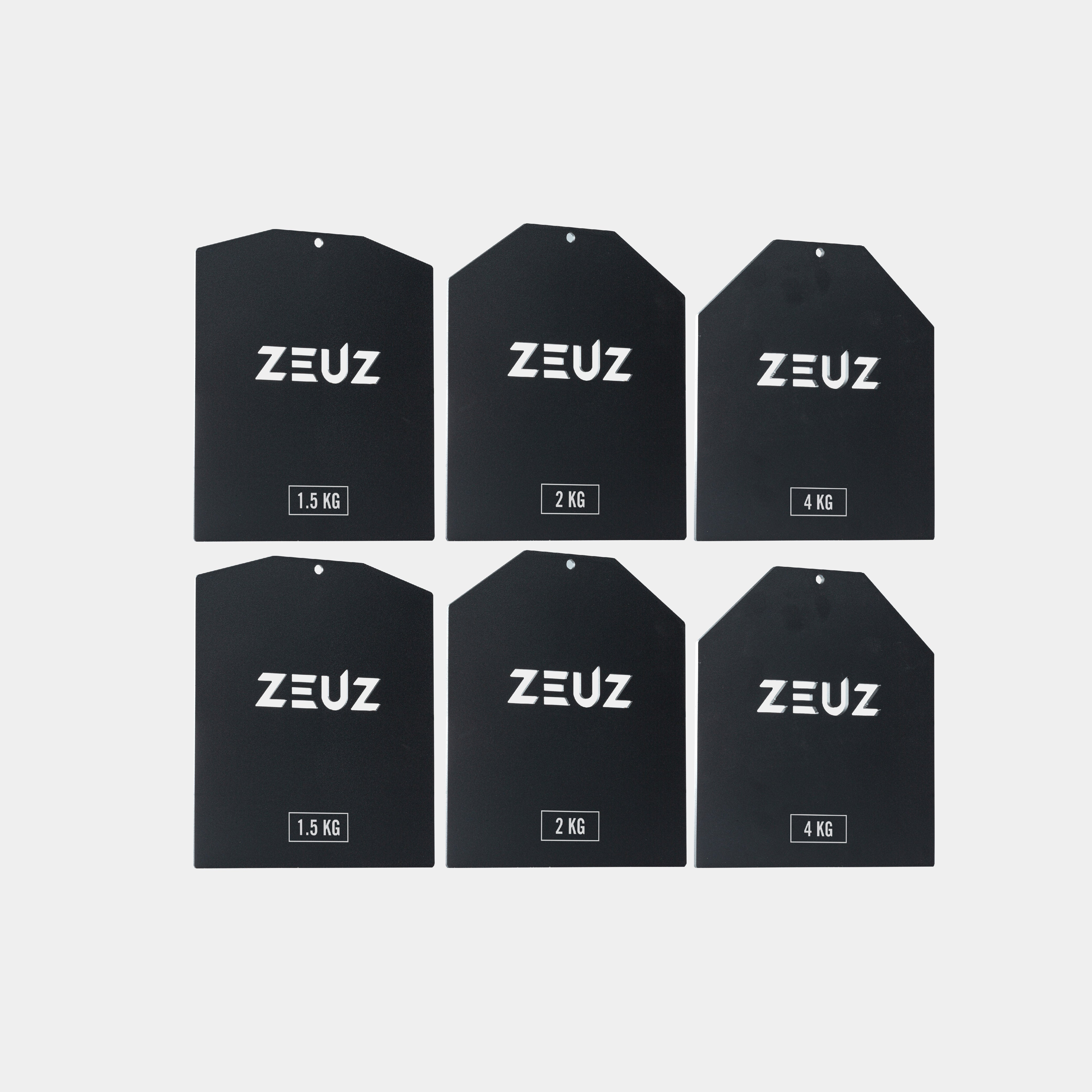 ZEUZ Weight Plates for Weight Vest 2 Pieces 1.5 KG, 2 Pieces 2 KG & 2 Pieces 4 KG