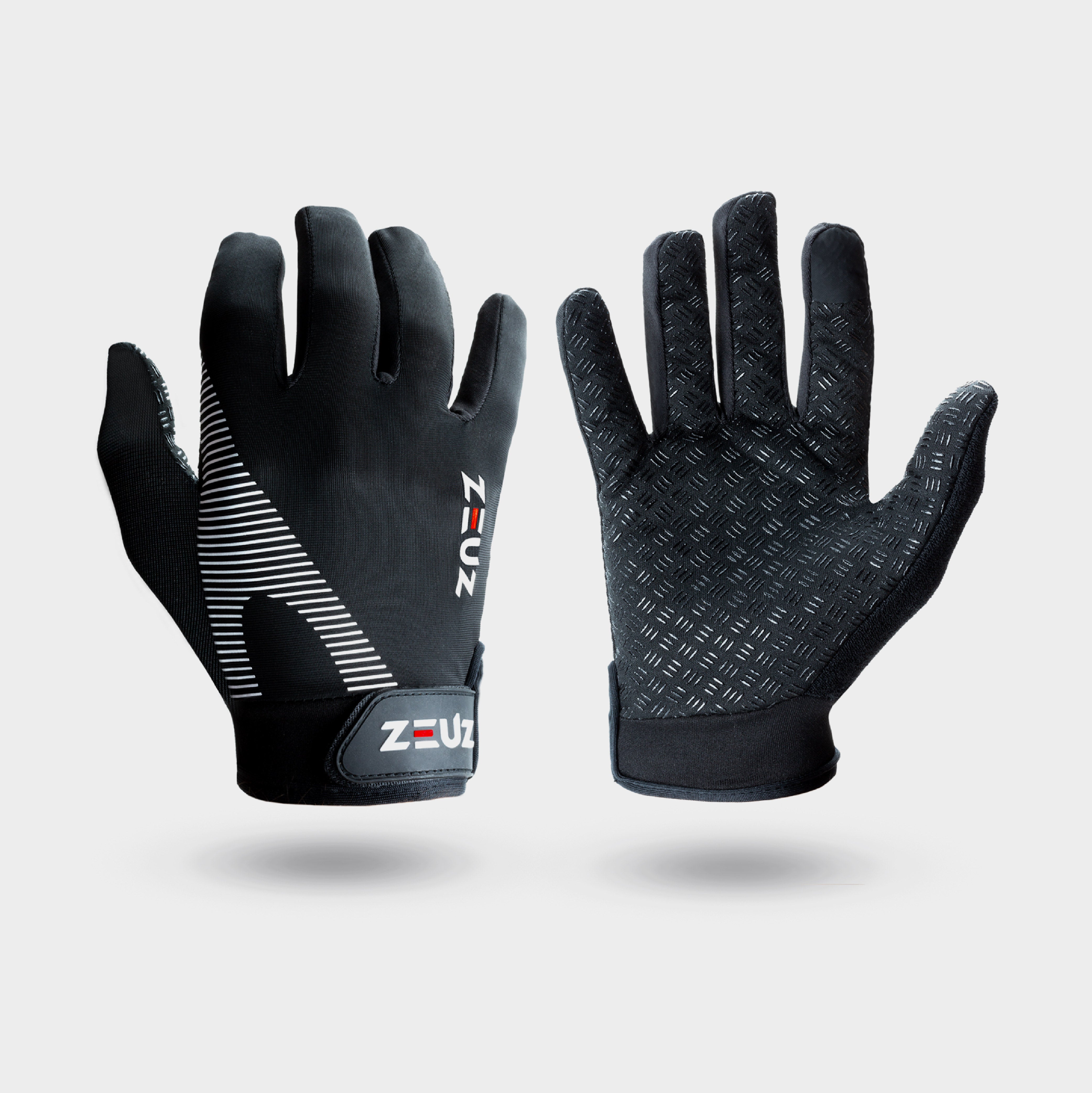 ZEUZ Fitness Gloves Full Hand Grey & Black